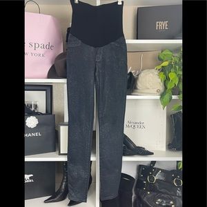 Hudson Maternity Nico skinny jeggings, dark blue black with glitter